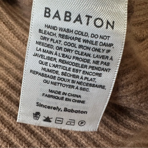 Aritzia Babaton Chalmers Wool Linen Mock
Neck Sweater Brown Sz Small - Picture 5 of 8